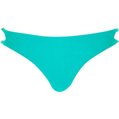 Turquoise knot low rise bikini bottoms